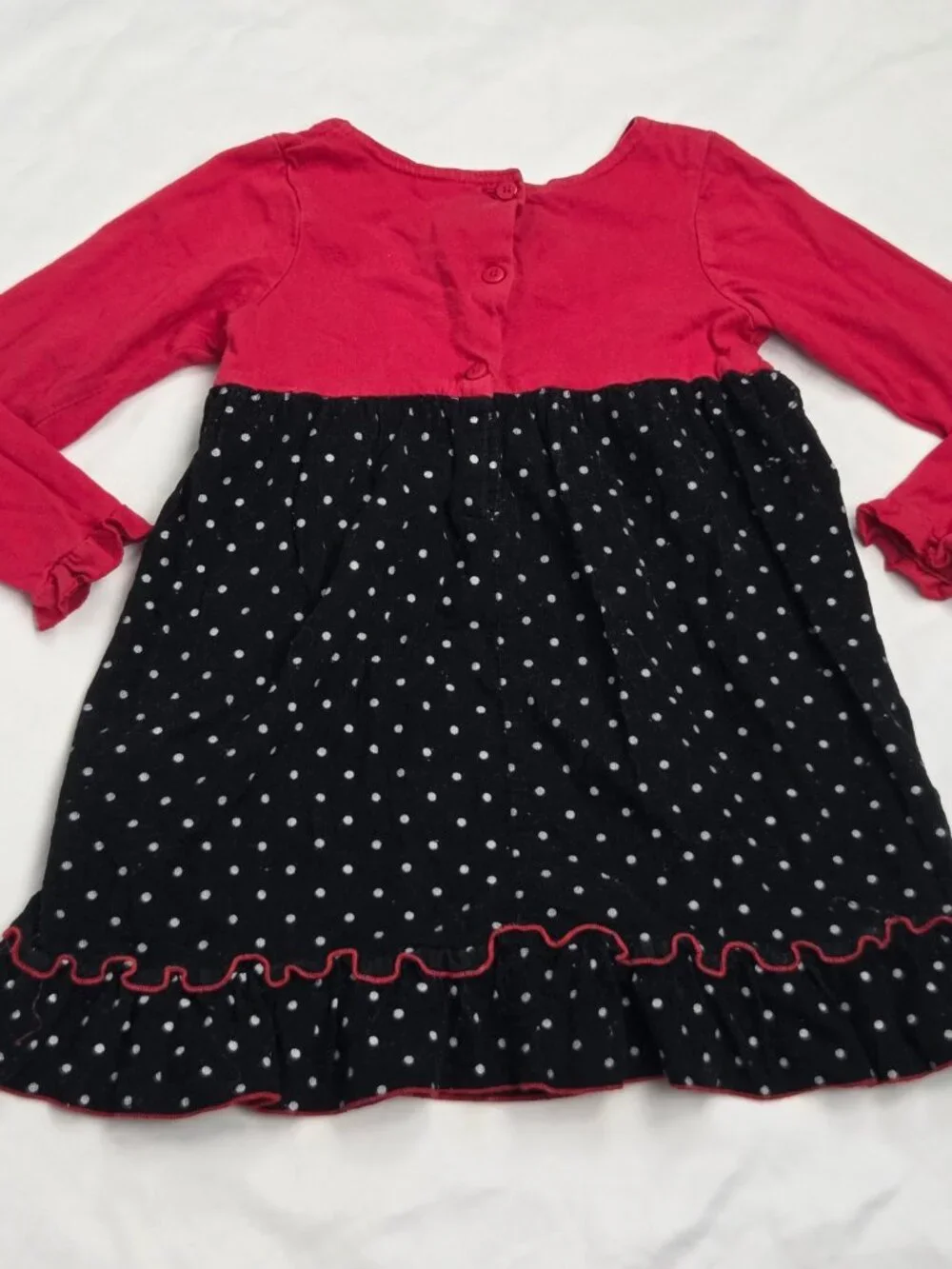 Sophie Rose Girl's Size 6/6 Corduroy Dress Scottie Dogs Red Black Polka Dot